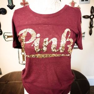 Victoria’s Secret maroon sequin shirt!